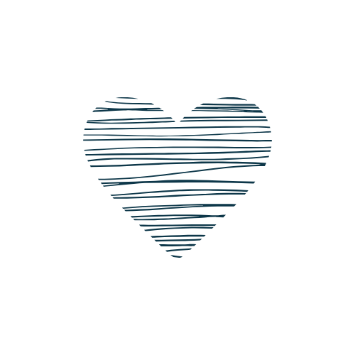 Heart shape created with horizontal lines on a black background.