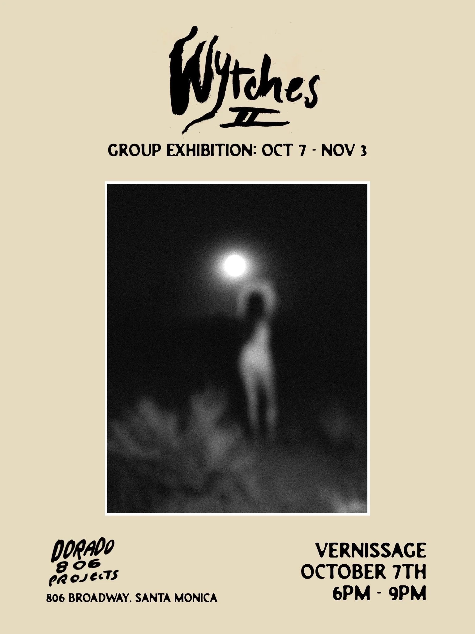 Very excited to have some pieces included in the otherworldly group show 〰️ 𝓦𝓨𝓣𝓒𝓗𝓔𝓢 〰️ opening this Wednesday in LA.

Hope to see all my magically inclined coven there 🖤🌕

WYTCHES II
Oct 7-Nov 3
Opening reception:
Wednesday 10/7
6-9 pm
806 B