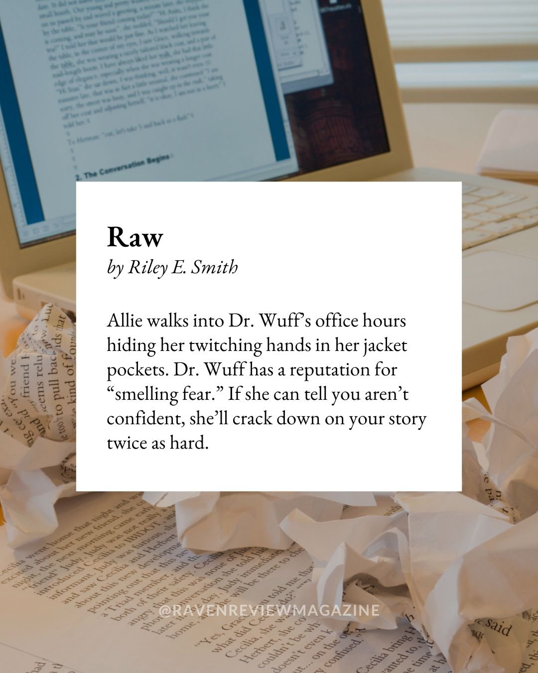 &ldquo;Raw&rdquo; by Riley E. Smith, published in VII, II. Find the entire story on our website.