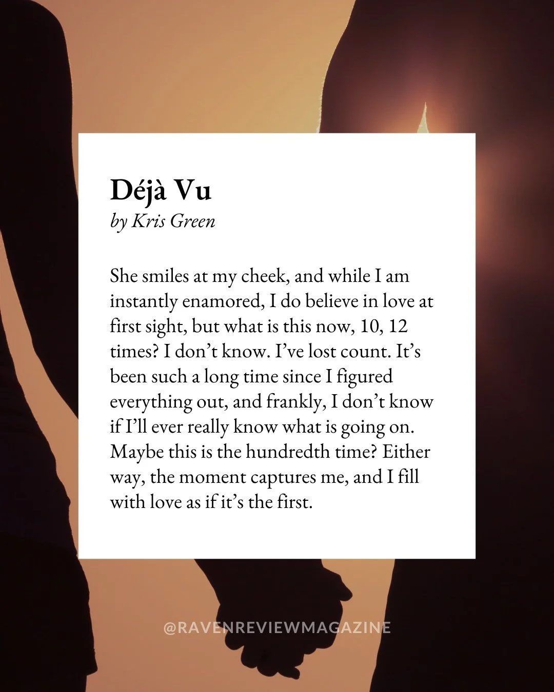 &ldquo;D&eacute;j&agrave; Vu&rdquo; by Kris Green, published in VII, III. Find the entire story on our website.