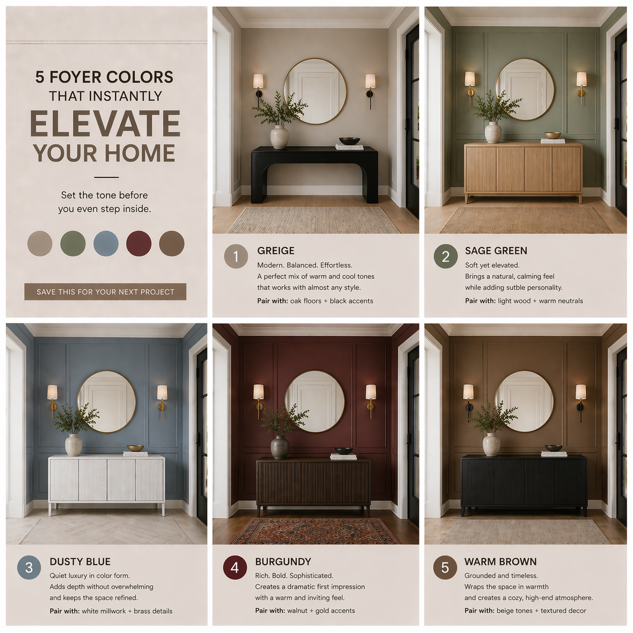 5 Foyer Colors to elevate your home