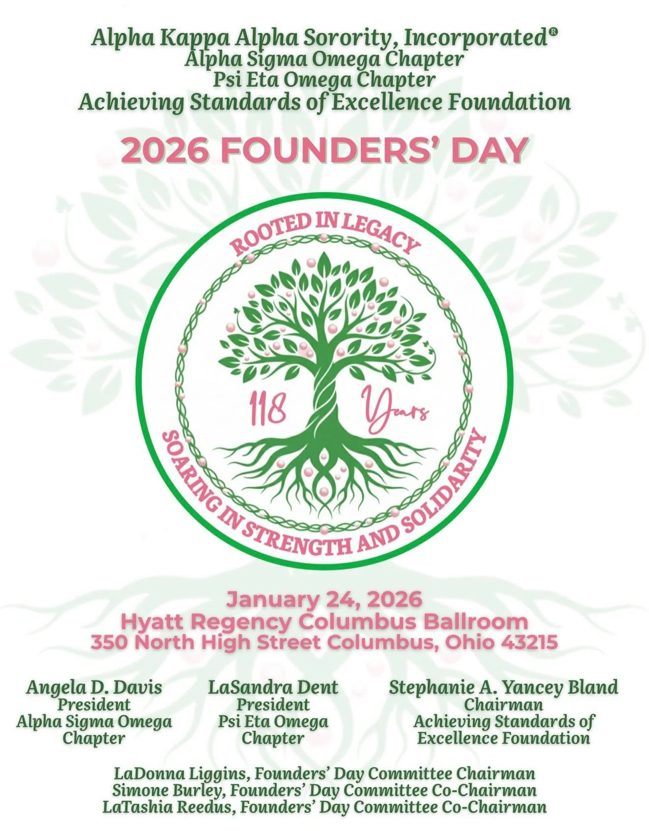 Sisterly support! IPO Chapter Members attended @aka_aso1930 2026 Founder&rsquo;s Day Celebration in Columbus, Oh!  Absolutely amazing! 💗💚