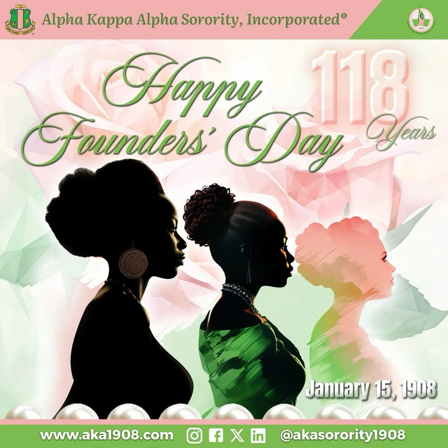 Repost worthy of course: 
Happy 118th Founders&rsquo; Day, Sisters of Alpha Kappa Alpha Sorority, Incorporated&reg;!

On this special day, January 15, 1908, nine phenomenal women at Howard University lit a spark that grew into a vibrant, global siste