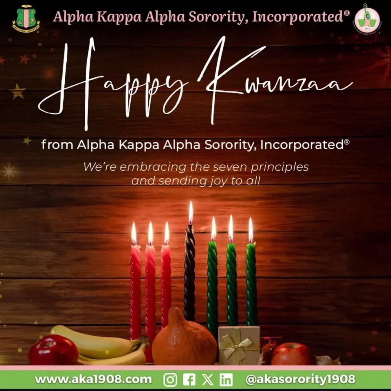 From the Ladies of @iotaphiomega1973 to everyone who celebrates, 
Happy Kwanzaa! May you experience in return, access to all of the unity, self-determination, cooperative economics, creativity, collective work and responsibility, purpose and faith th