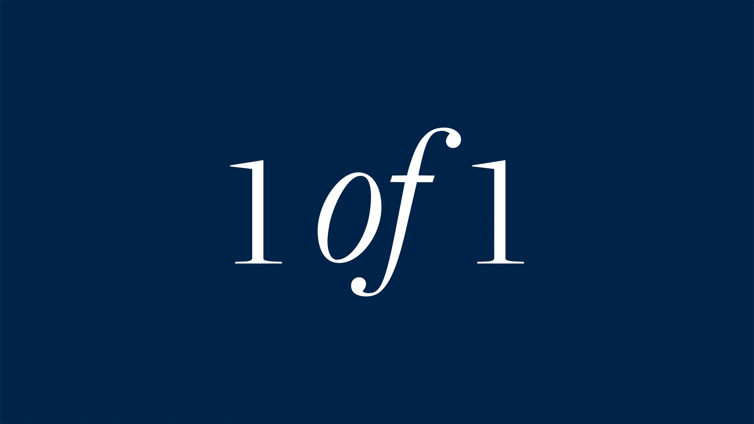 Text indicating 1 of 1 on a dark blue background.