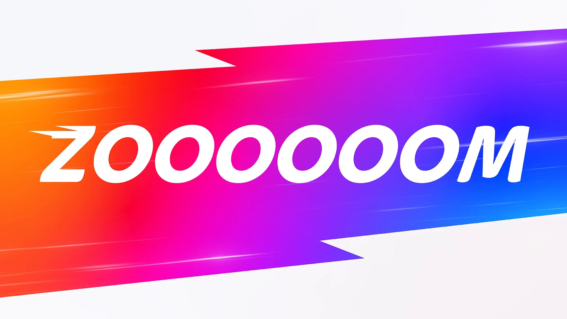 Colorful background with the word 'ZOOOOM' in white, bold, italicized letters.