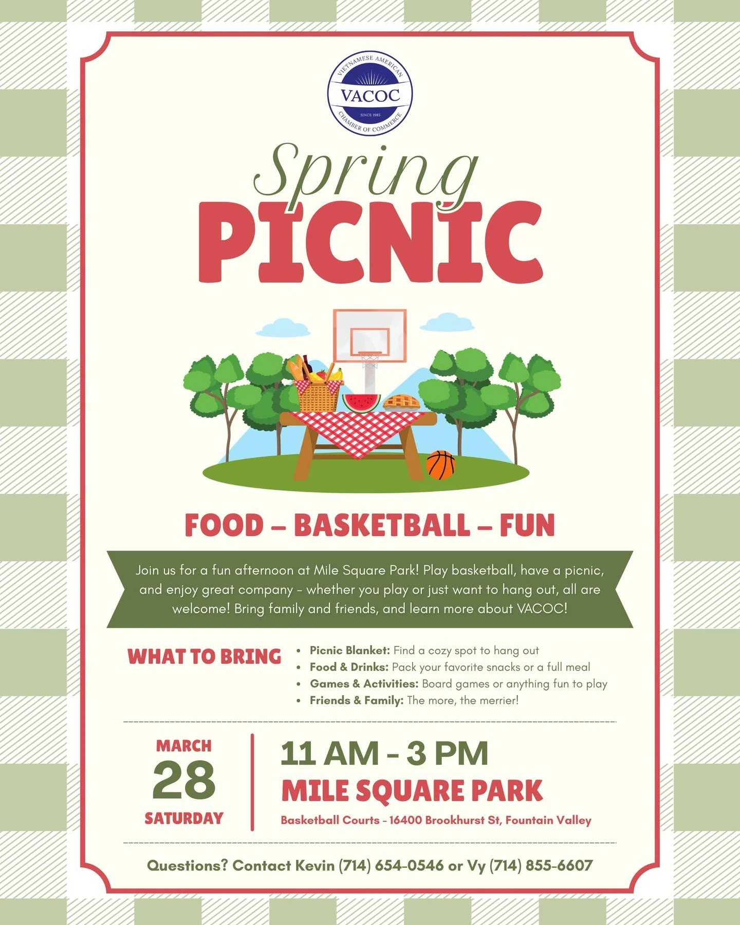 Soak up the spring weather with us at Mile Square Park! 🌼🌳 Join us for a fun afternoon with a picnic, some basketball, and great company - whether you play or just want to hang out, all are welcome. Bring family and friends, and come learn more abo
