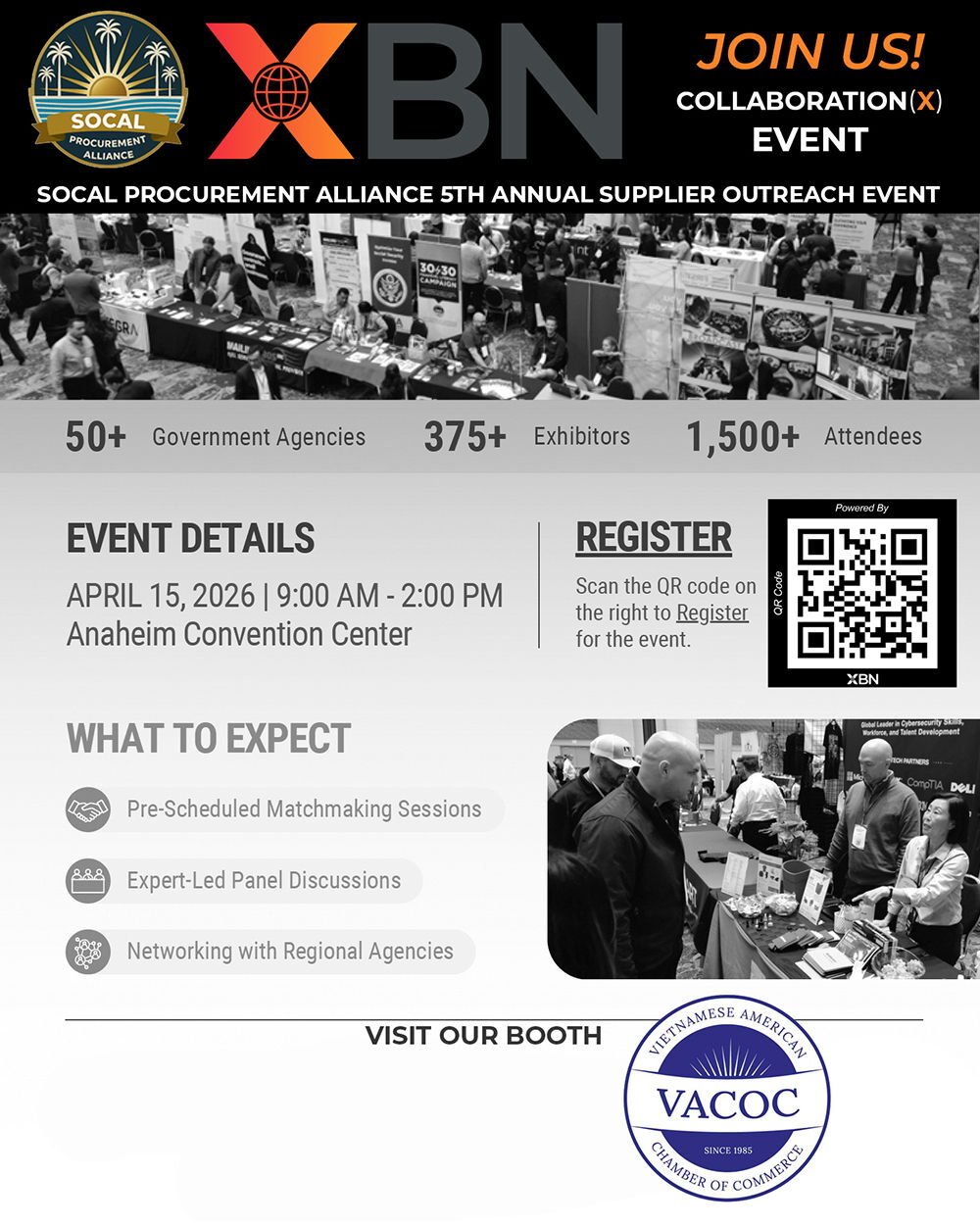 This is XBN's BIGGEST Collaboration(X) Event Yet!

Join us at the 5th Annual Supplier Outreach Event at the Anaheim Convention Center, along with:
🎯 1,500+ Attendees
🏢 375+ Exhibitors
🏛️ 50+ Government Agencies
🤝 25+ Chambers &amp; Non-Profits
💼