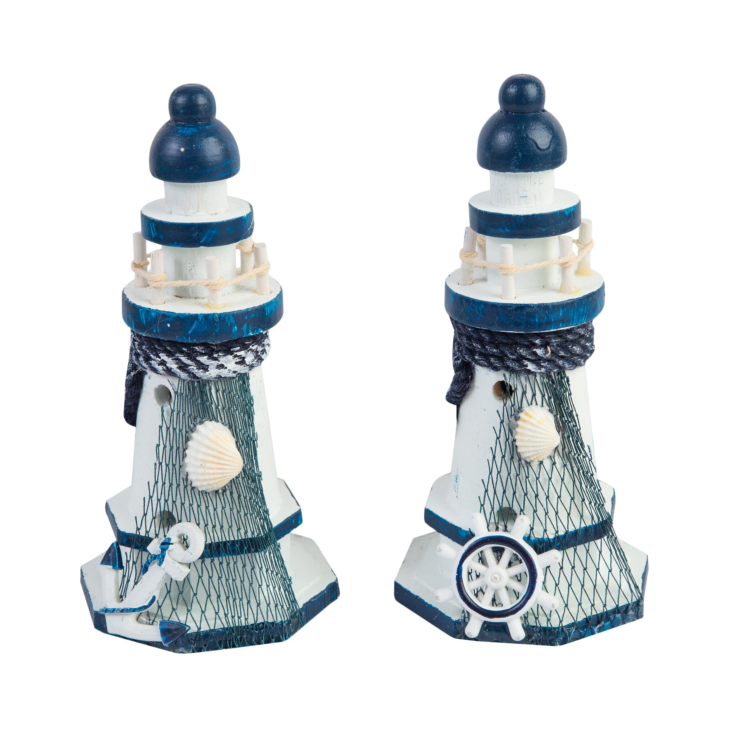 Lighthouse, Navy Trim w/Wheel or Anchor