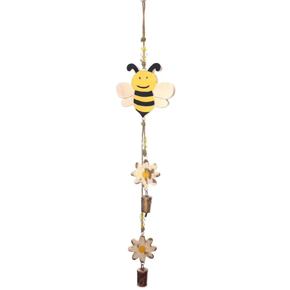 Vintage Bee Wood Bell Chimes, 32"