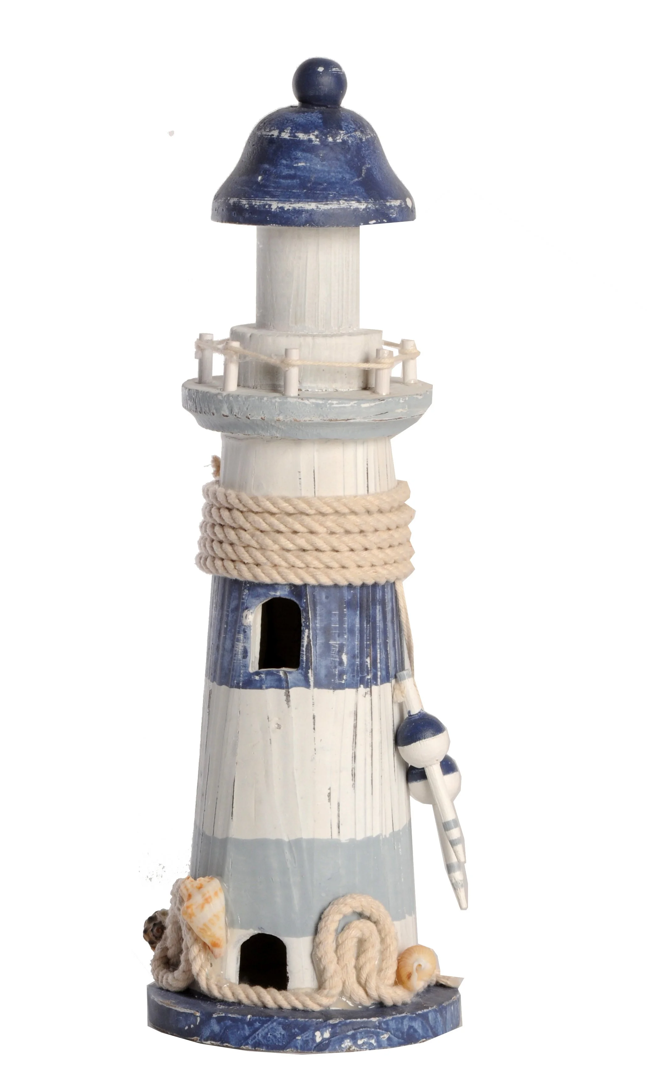 Nautical Lighthouse Decor - Light Blue & Navy w/Sinker