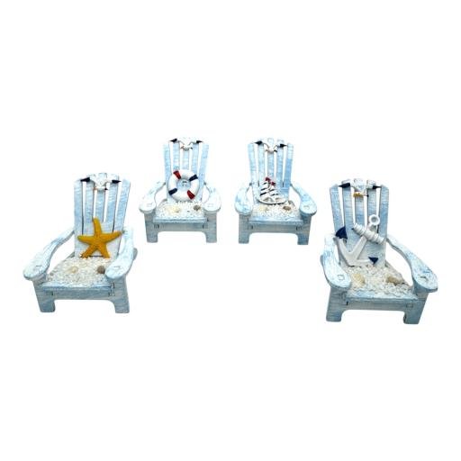 Nautical Miniature Beach Chairs Set of 4