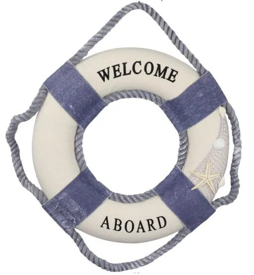 Welcome Aboard Canvas Lifebuoy
