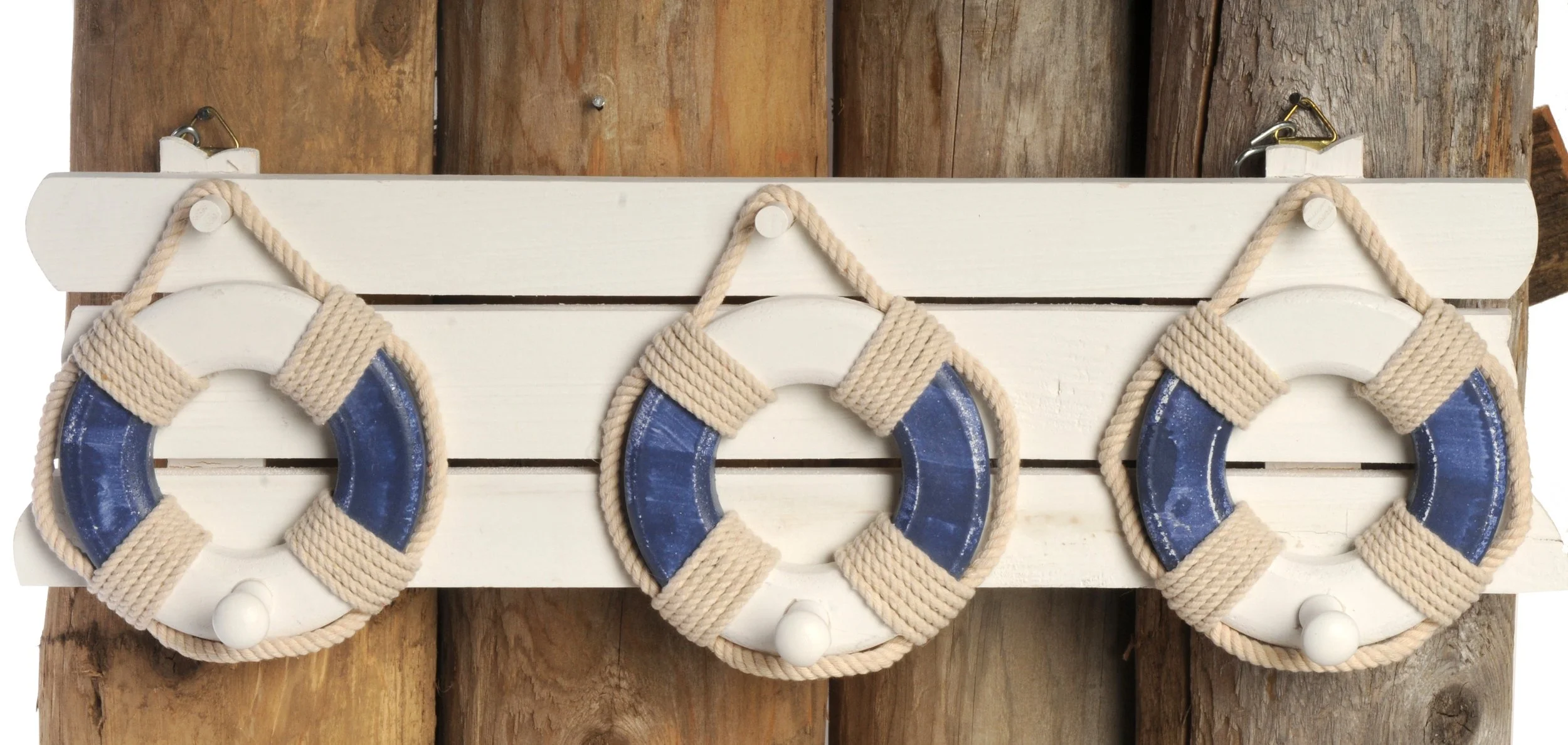 Nautical Lifebuoy Wall Decor with Pegs