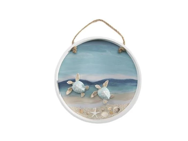 Blue Coastal Turtle Wall Plaque