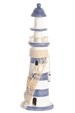 Nautical Striped Lighthouse Decor Piece