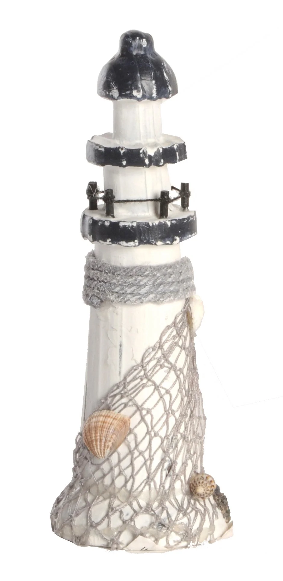 Nautical Lighthouse Decor with Net and Shells