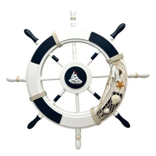 Nautical Ship Wheel Decor with Maritime Accents