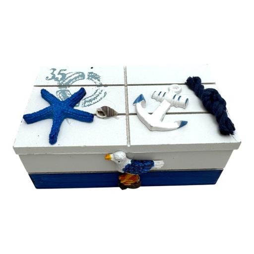 Nautical Two Compartment  Storage Box