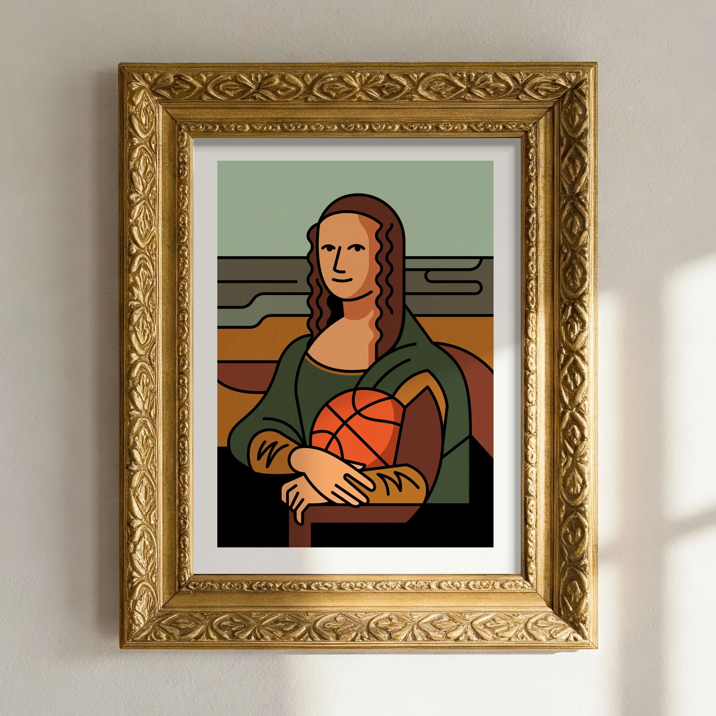 Mona Lisa with Basketball