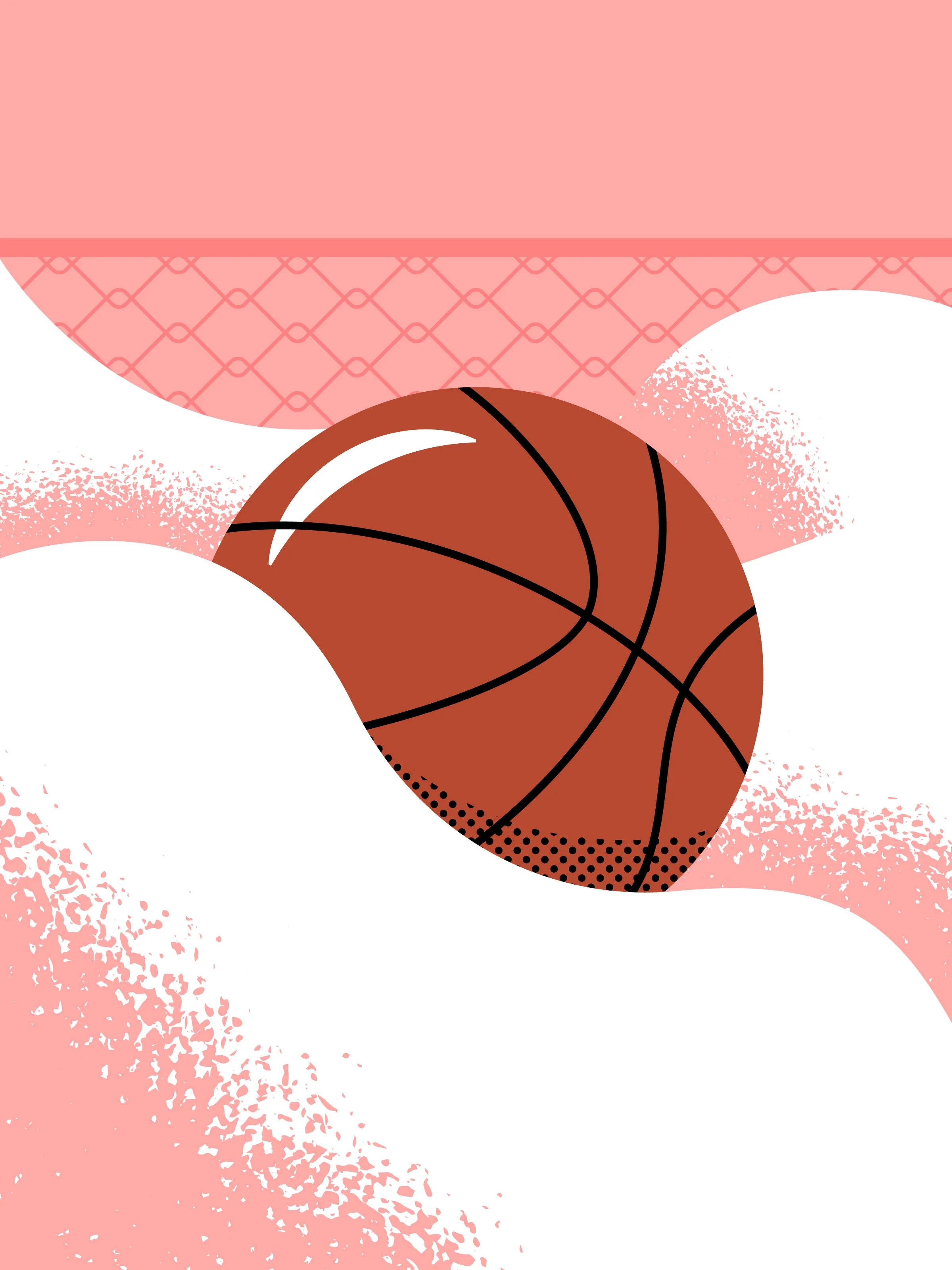 A basketball in a snow drift with a fence in the background.