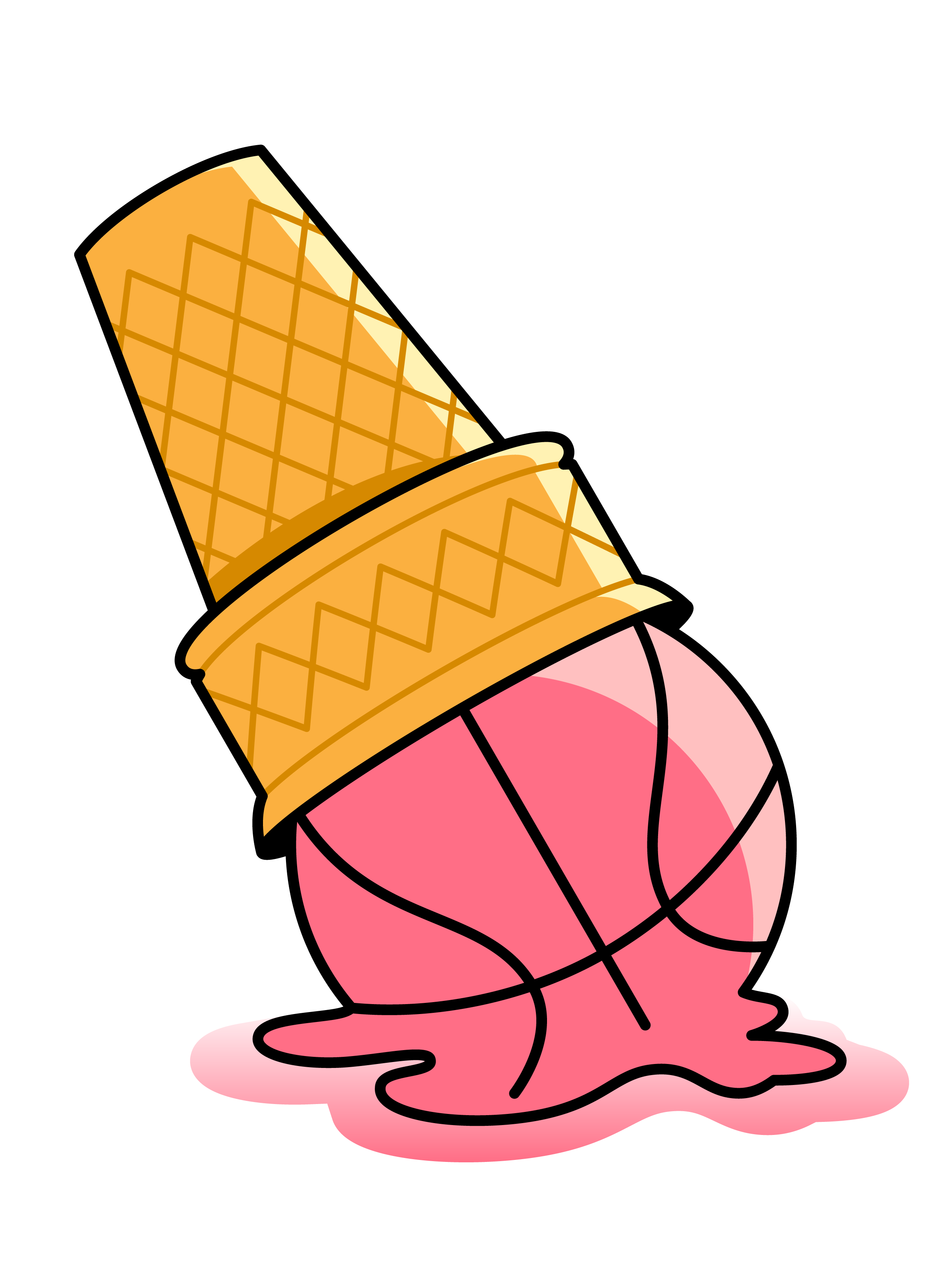 Spilled ice cream cone with a basketball design on the ice cream scoop.