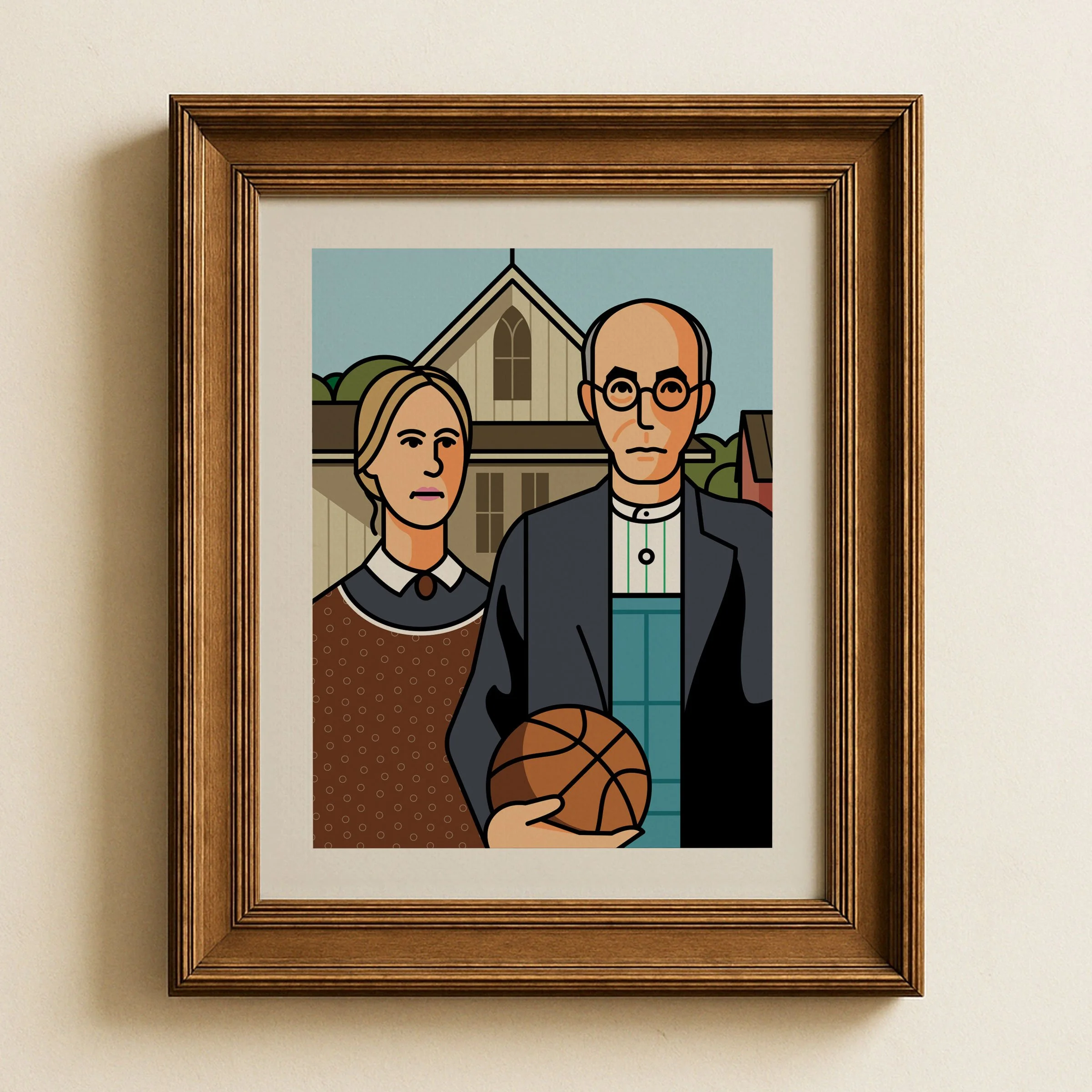 American Gothic with Basketball