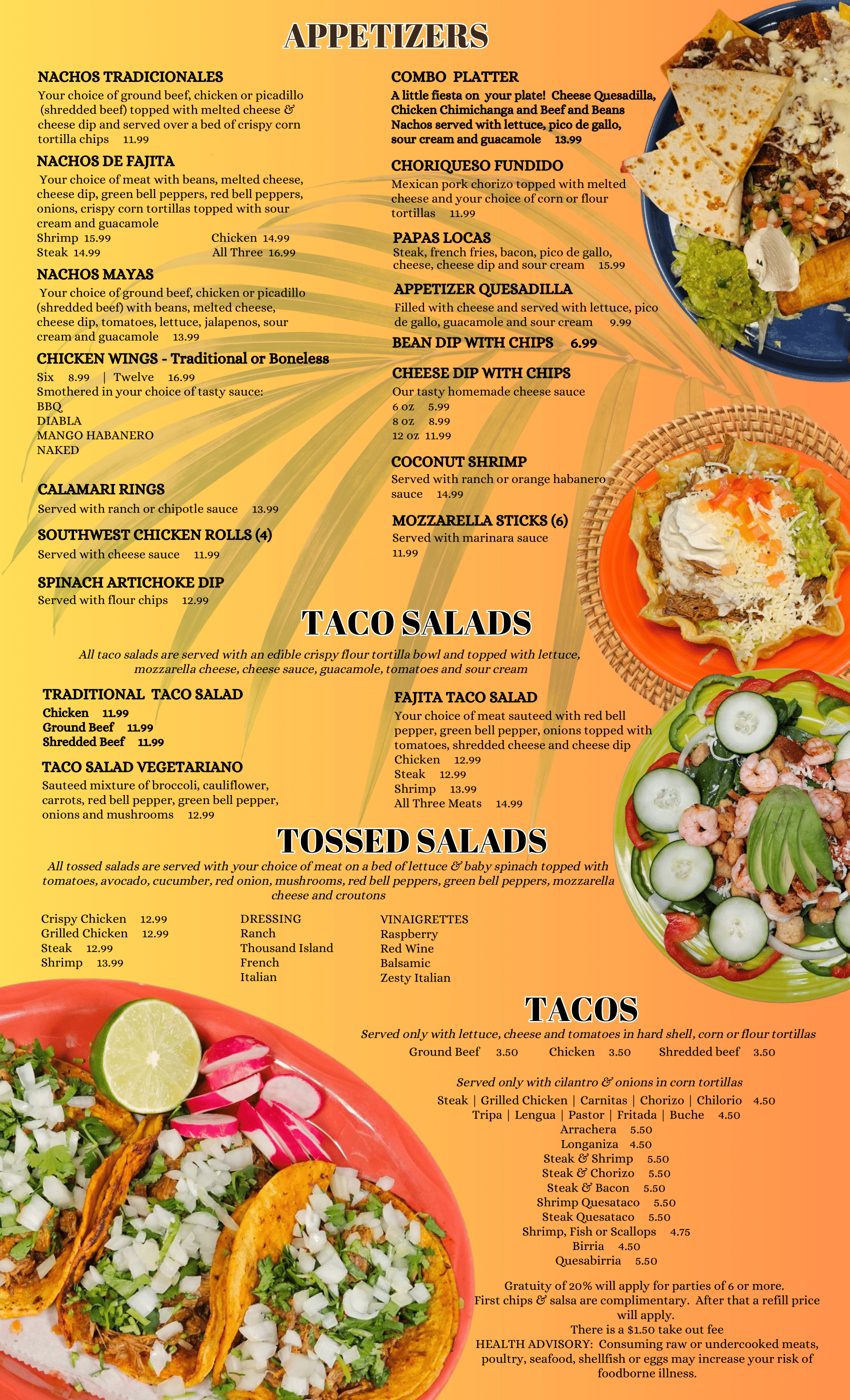 Our Menu — Riviera Maya Mexican Bar & Grill