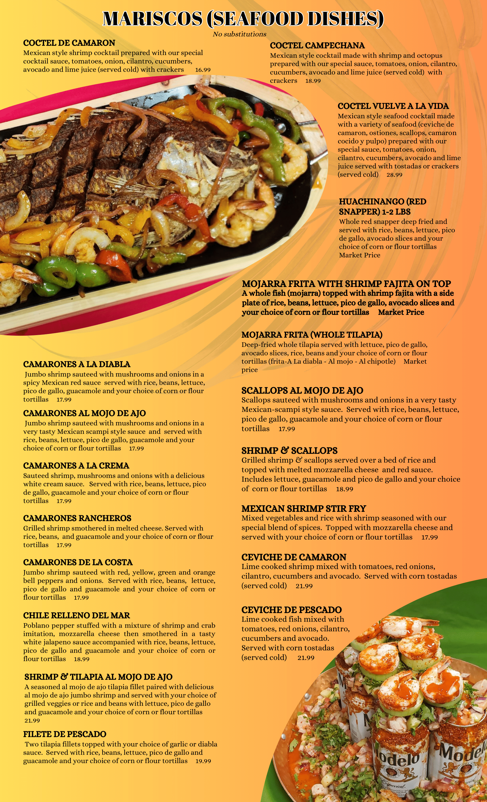 Our Menu — Riviera Maya Mexican Bar & Grill