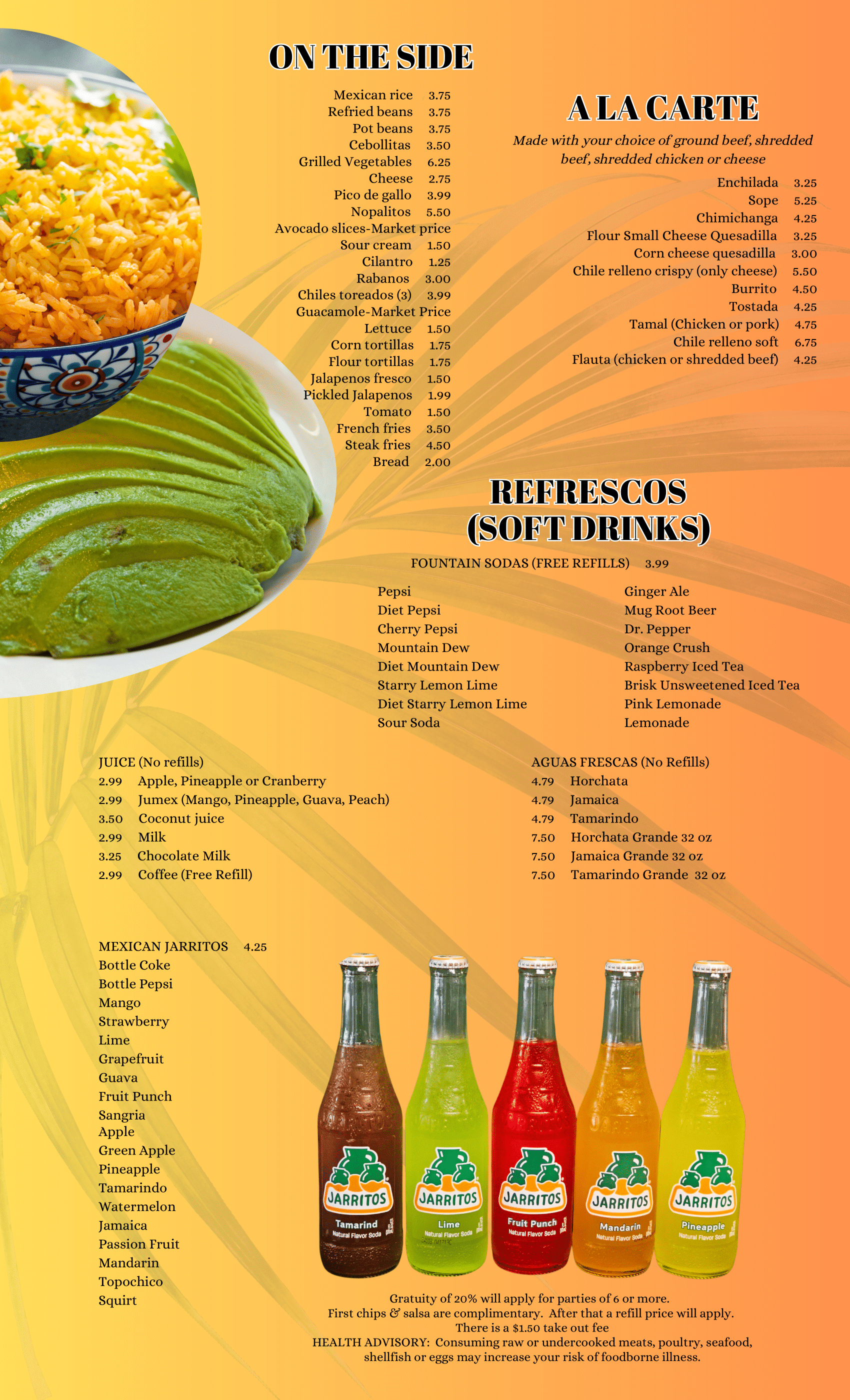 Our Menu — Riviera Maya Mexican Bar & Grill