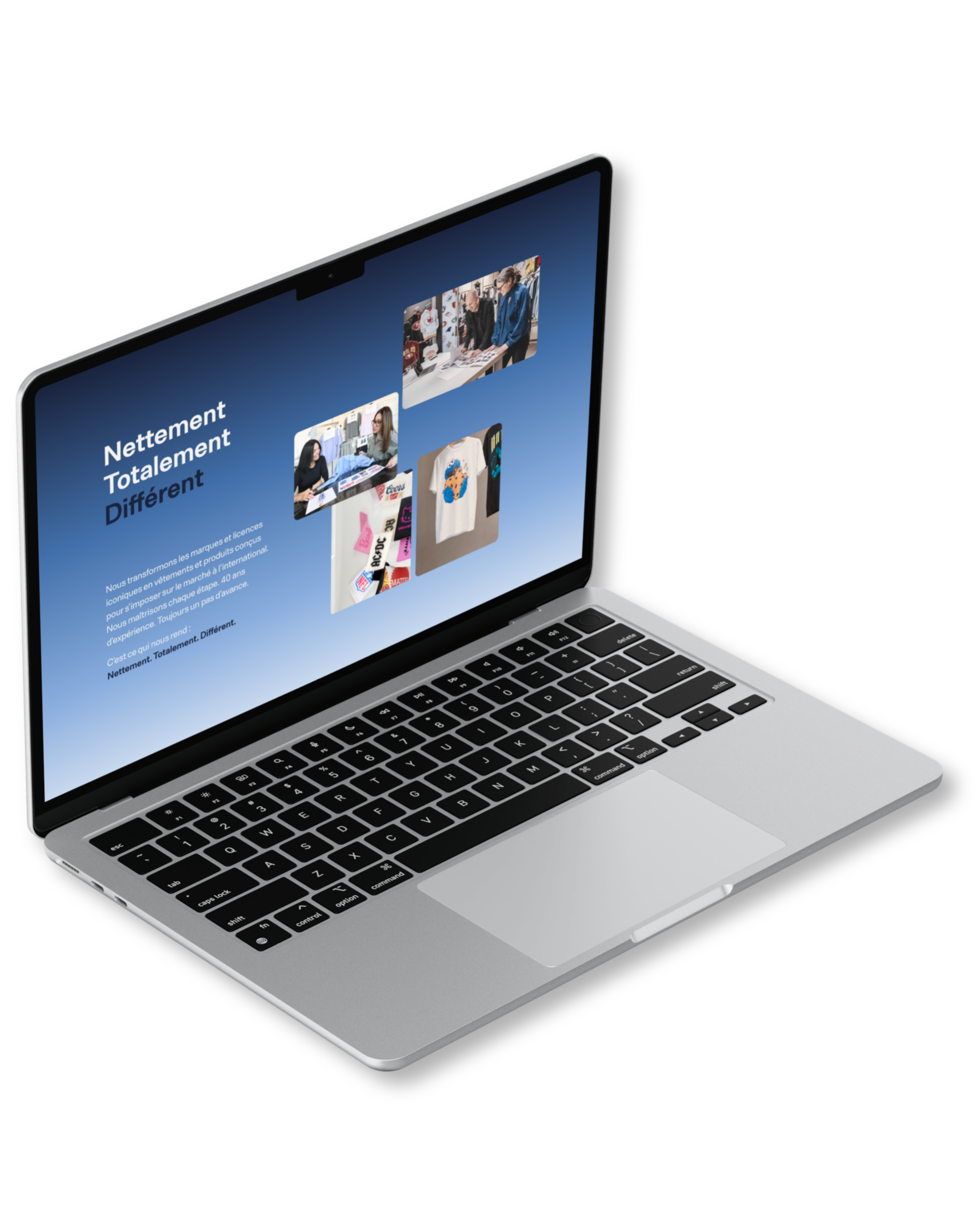 Mackbook qui présente le nouveau site web vitrine de NTD Appareil