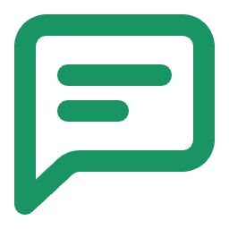 Bulle de discussion verte pour représenter l'idée de la collaboration