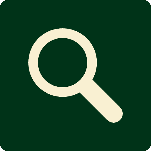 Icône de loupe, symbole de référencement sur les moteurs de recherche