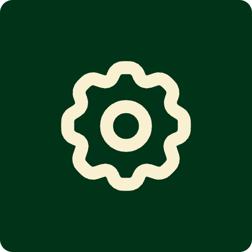 	Icône d'engrenage, configuration des outils et du CRM