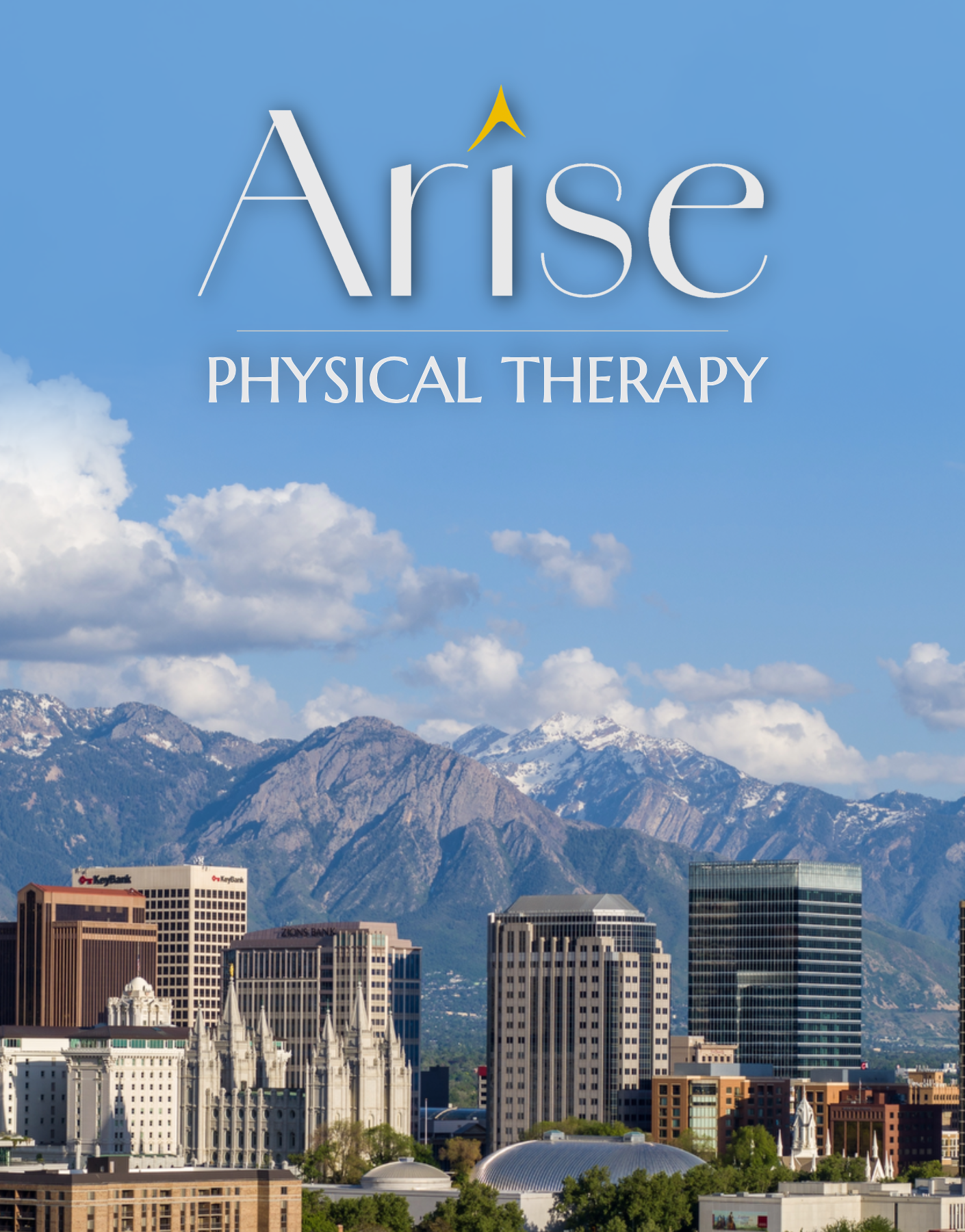 Arise Physical Therapy LOGO with Salt Lake City skyline downtown