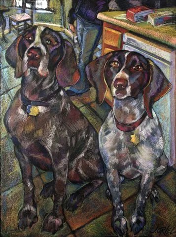 "Teddy and Becky" 30" x 22"  Pastel on paper