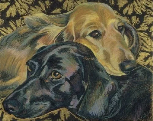 "Sarah and Maisy" 16" x 20"  Mixed media