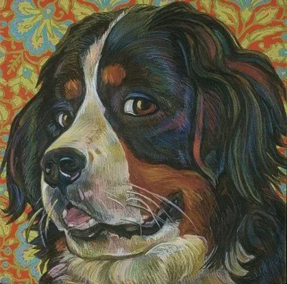 "Oso" 12" x 12"  Pastel, Mixed media