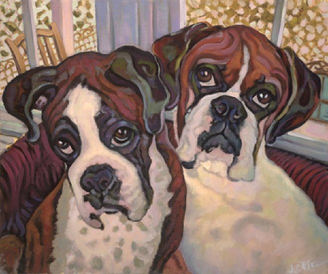 "Zephyr and Judo" 20" x 24" Oil on canvas