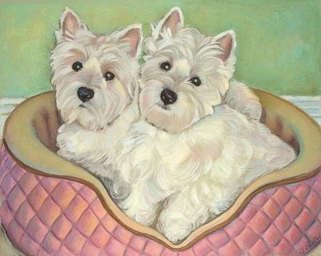 "Lola and Savannah" 16" x 20"  Pastel on paper