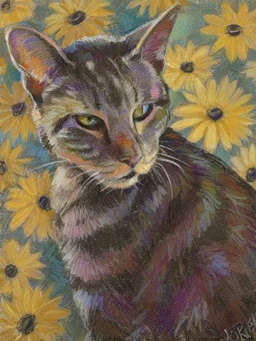 "Kitcat" 11 "x 14" Pastel on paper