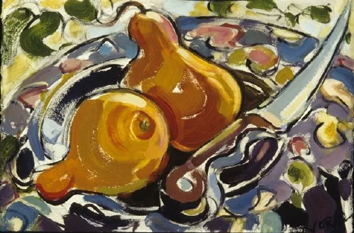 "Pears"  12" x 18"  Oil on paper