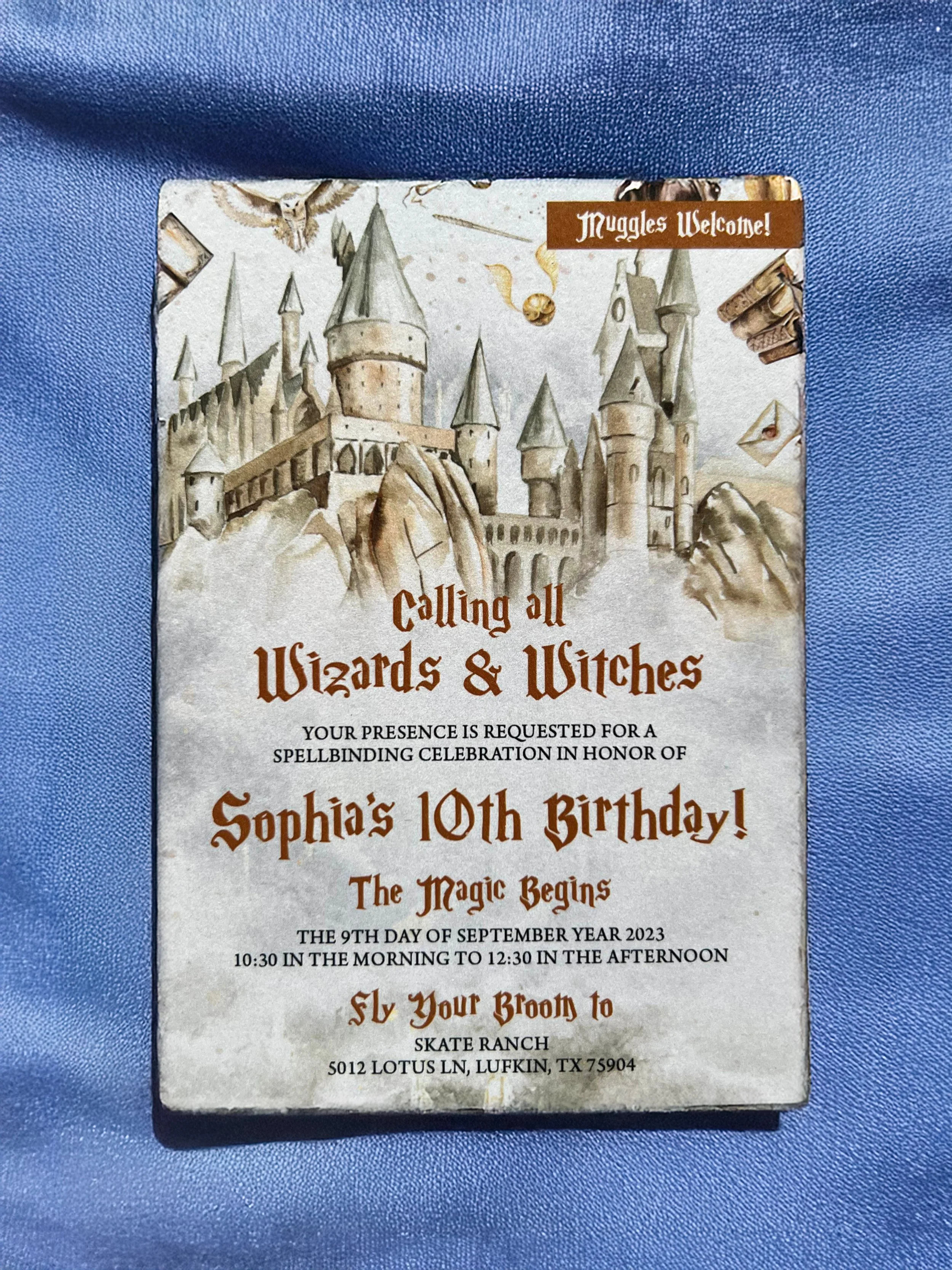Harry Potter Themed Birthday Party Invitation, 2023