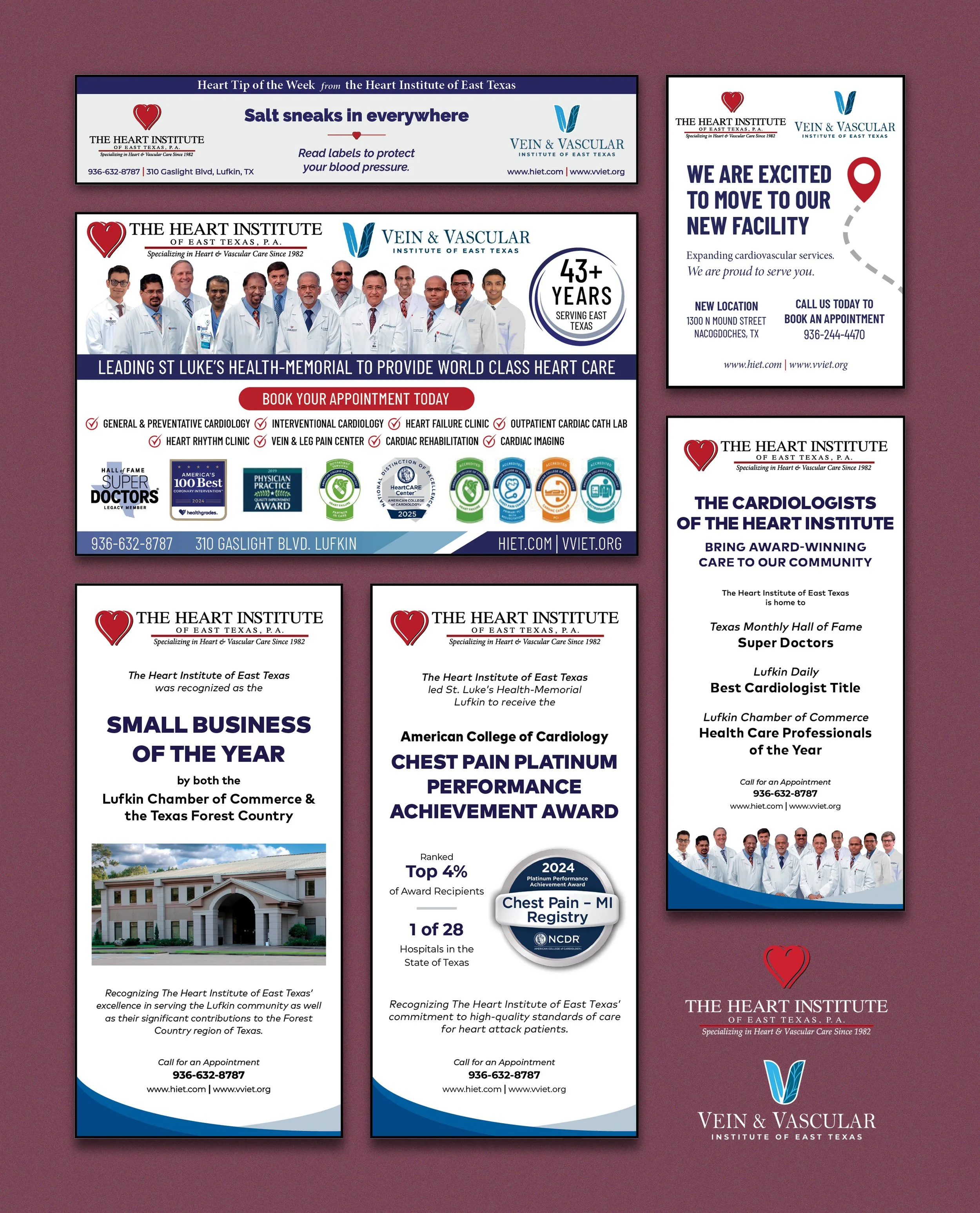 Digital + Print Ads for the Heart Institute of East Texas, 2025
