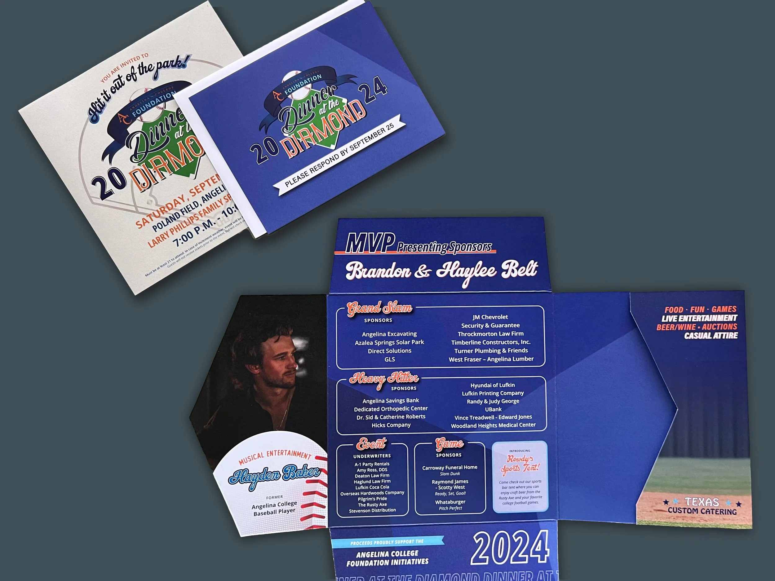 Invitation Suite for Dinner at the Diamond, 2024. Case study available for this project.