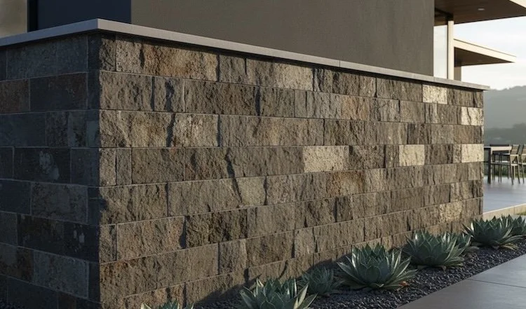 A close-up of a sturdy stone foundation of a modern house, symbolizing the internal strength needed in a relationship.