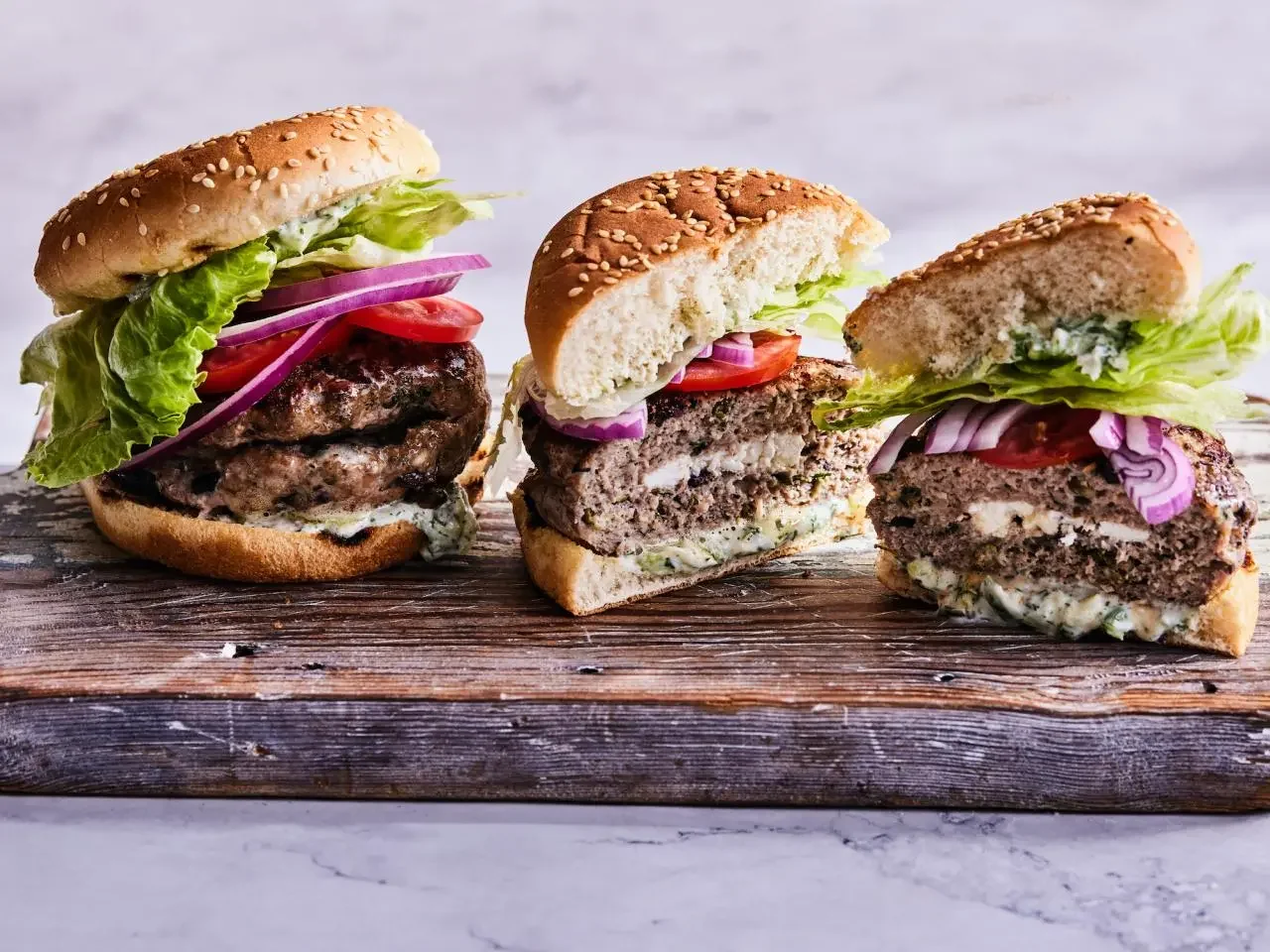 Feta-Stuffed Juicy Lucy Burgers