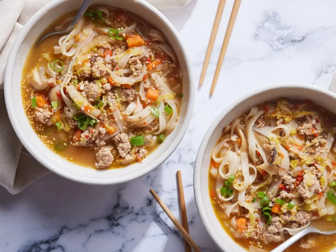 Pork, Pepper and Rice Noodle Soup