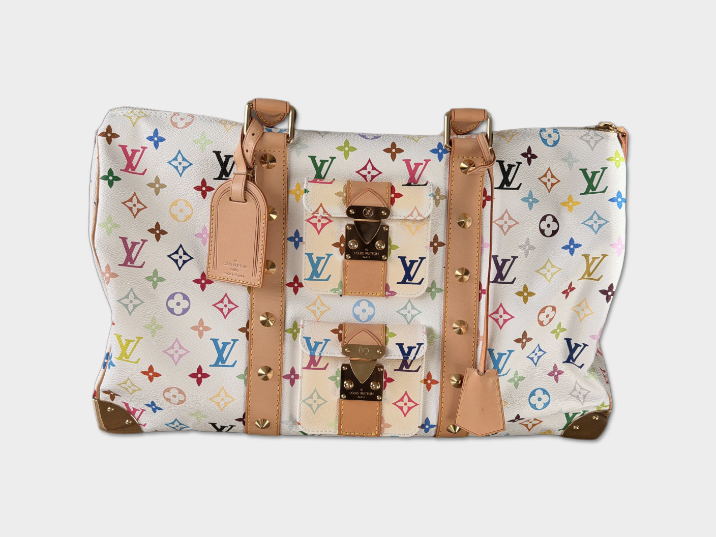 Vintage Louis Vuitton Takashi Murakami Multicolor Keepall 45