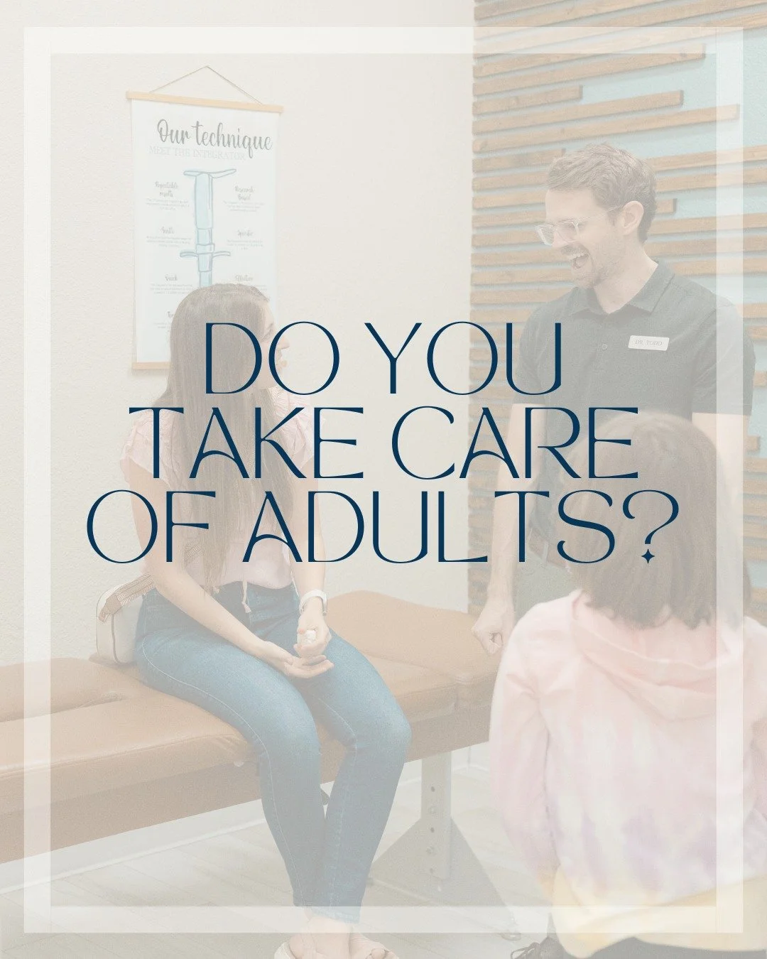 Yes. Absolutely. And honestly, we wish more adults knew we did.

When people hear "pediatric chiropractor," they often assume that's exclusively what we do. But here's the thing: adults are just big kids whose nervous systems have been thro